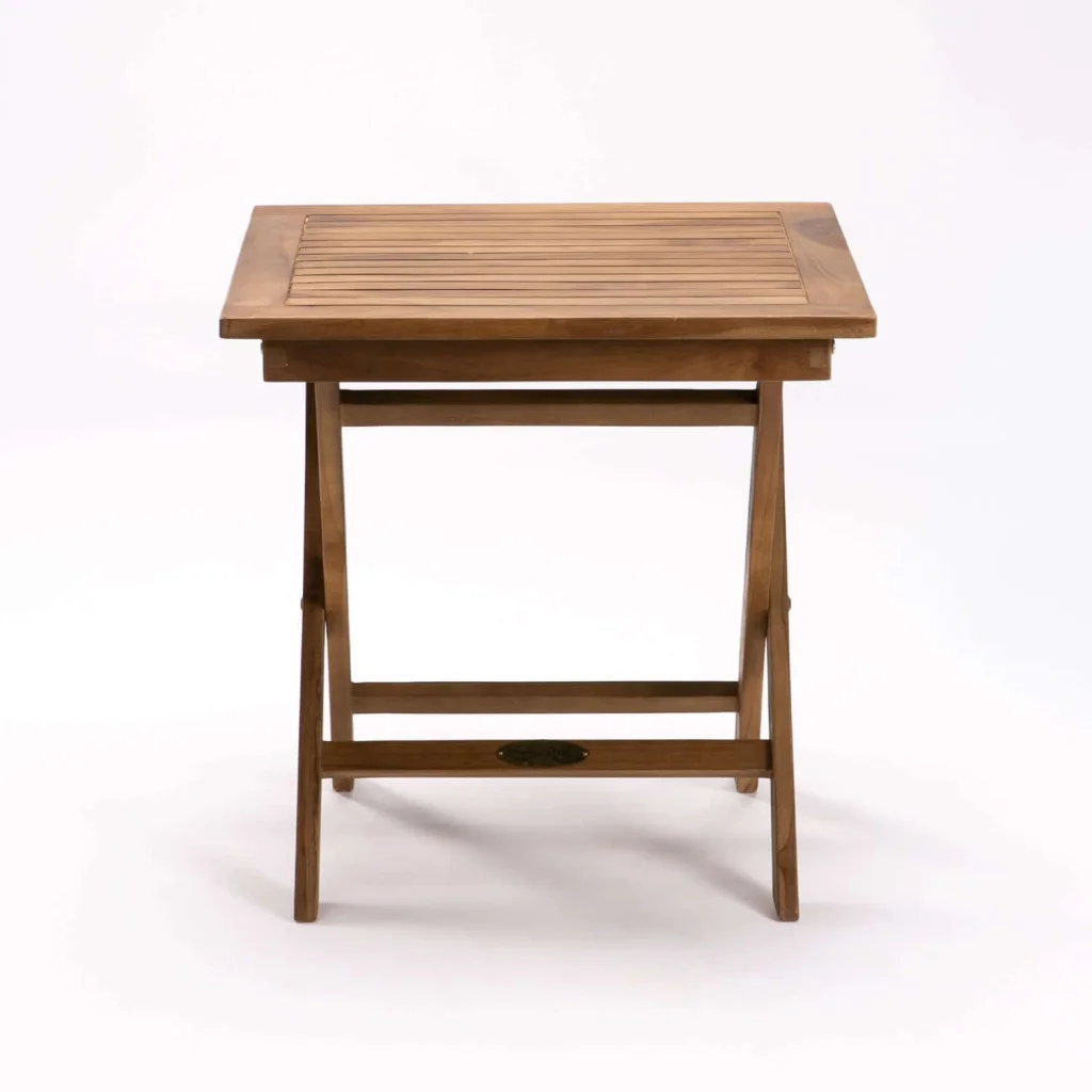 50cm SQUARE TEAK FOLDING SIDE TABLE - Image 2