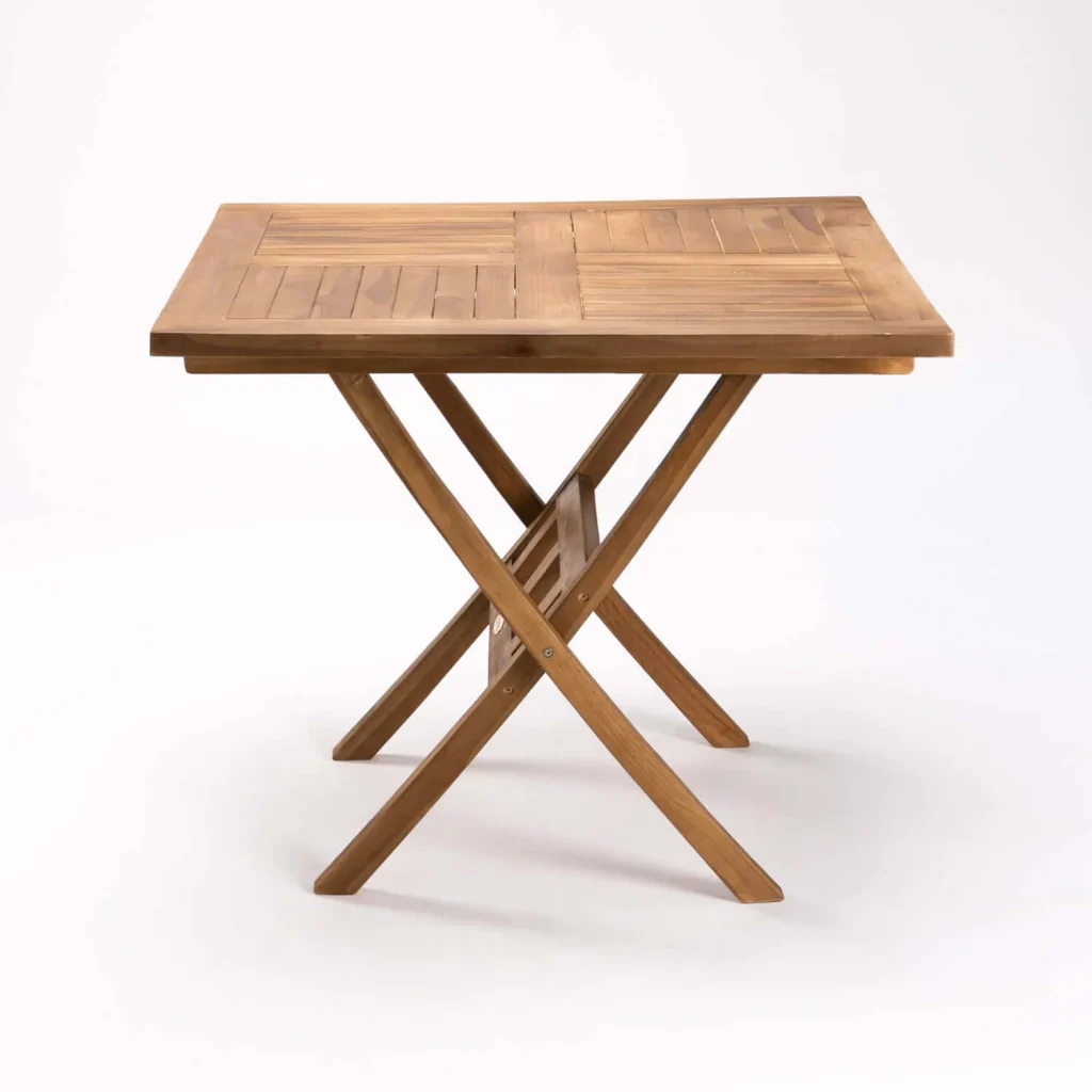 90cm SQUARE TEAK TABLE SLAT LEGS - Image 2