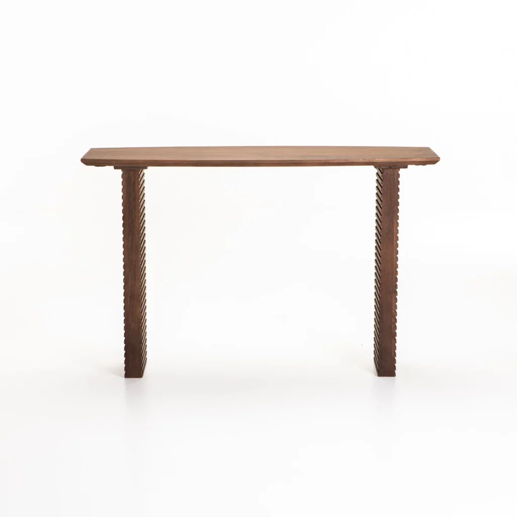AGRA 120cm SOLID WOOD CONSOLE - LIGHT BROWN - Image 2