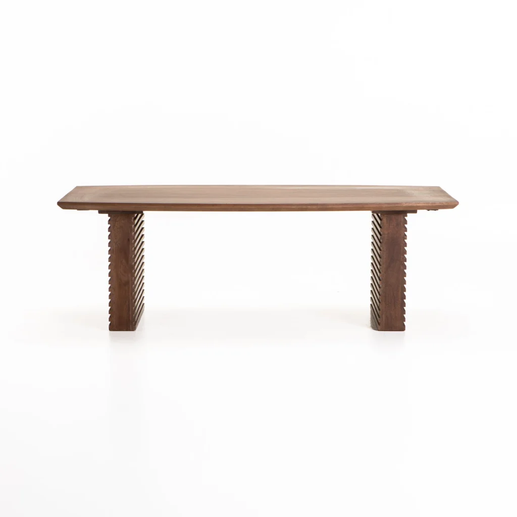 AGRA 120x60cm SOLID WOOD COFFEE TABLE-LIGHT BROWN - Image 2