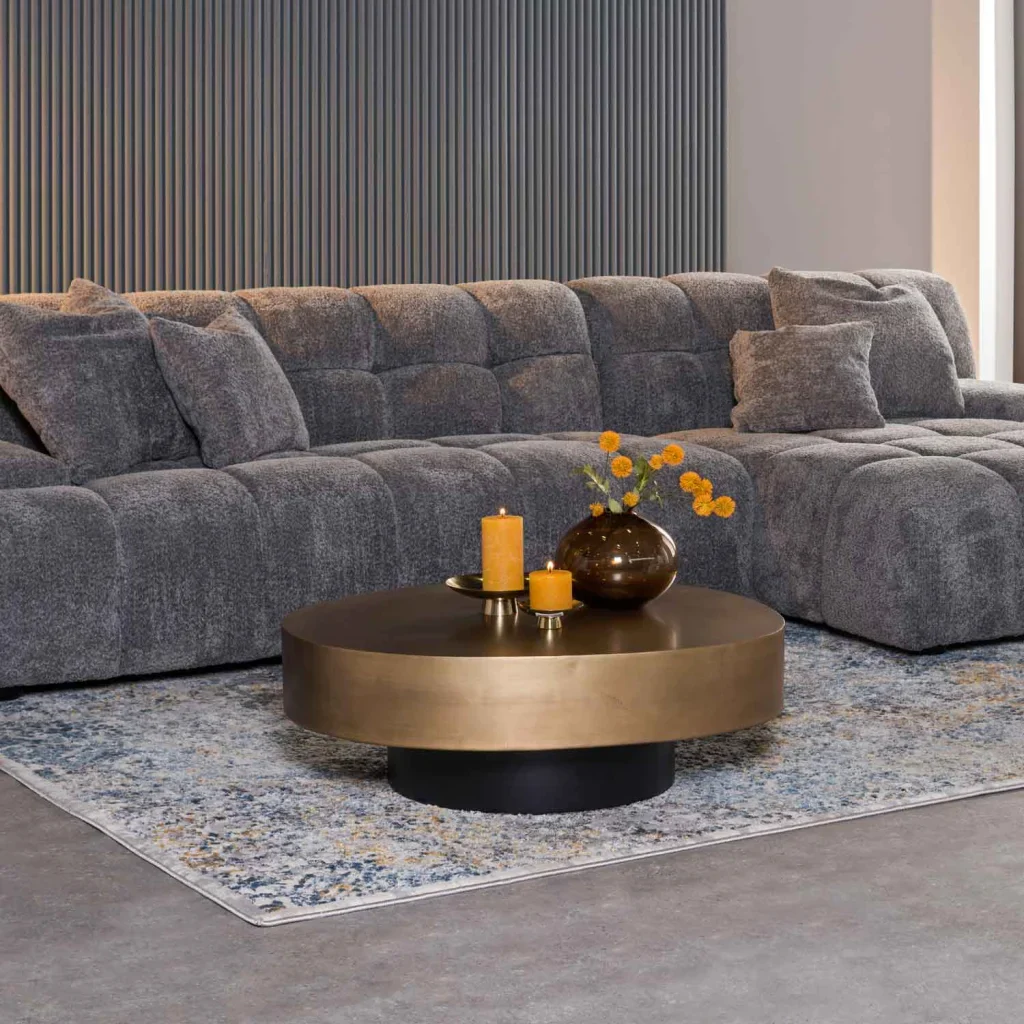 AMARA 78x91cm OVAL COFFEE TABLE - BRASS ANTIQUE - Image 2