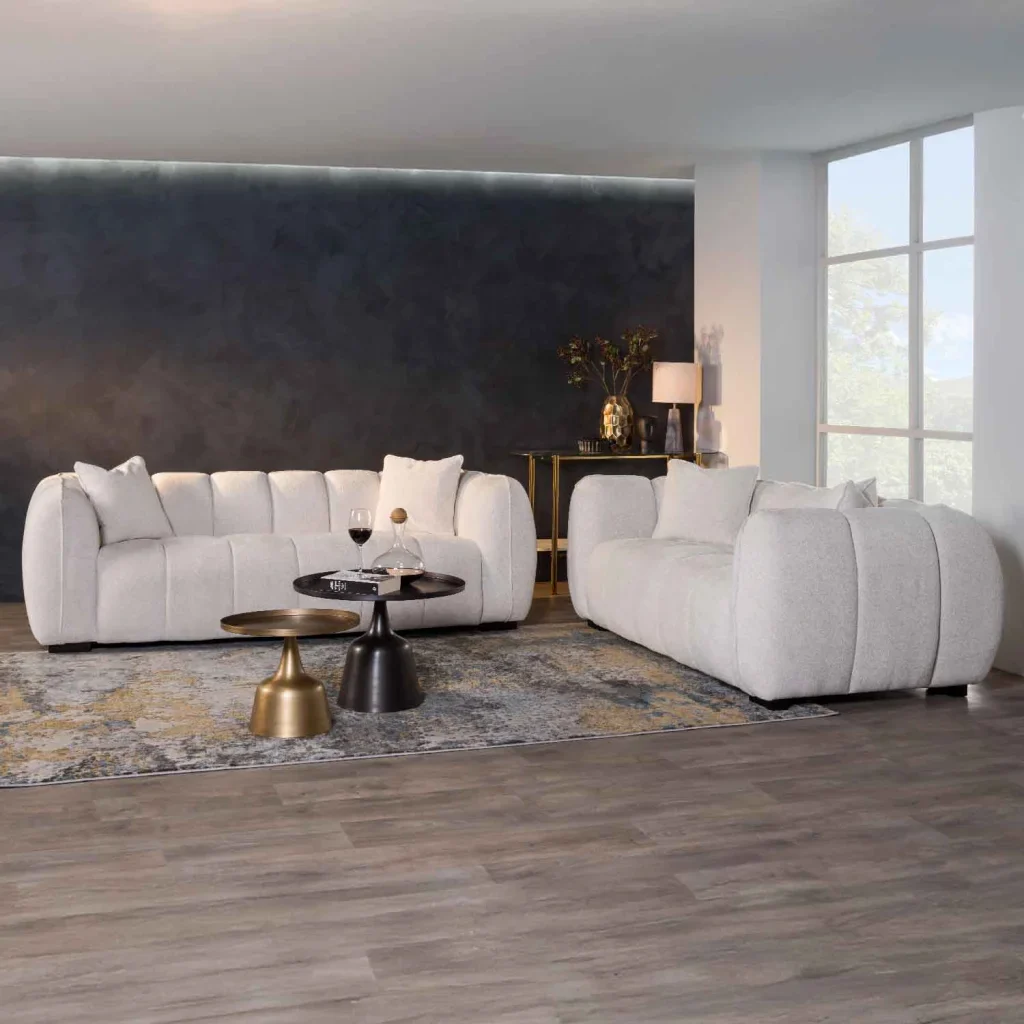 CHLOE FABRIC 3 SEATER COUCH - Image 8