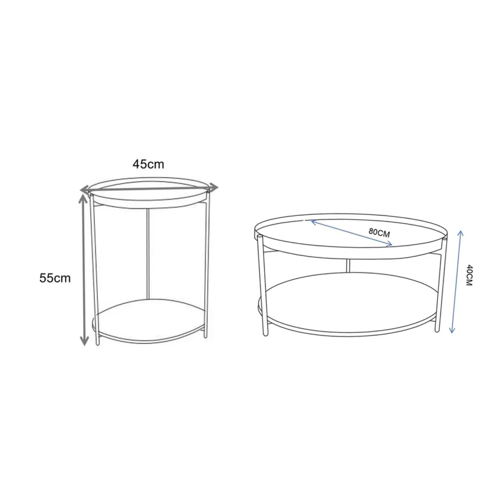 DAISY SIDE TABLE & COFFEE TABLE COMBO - Oak - Image 4