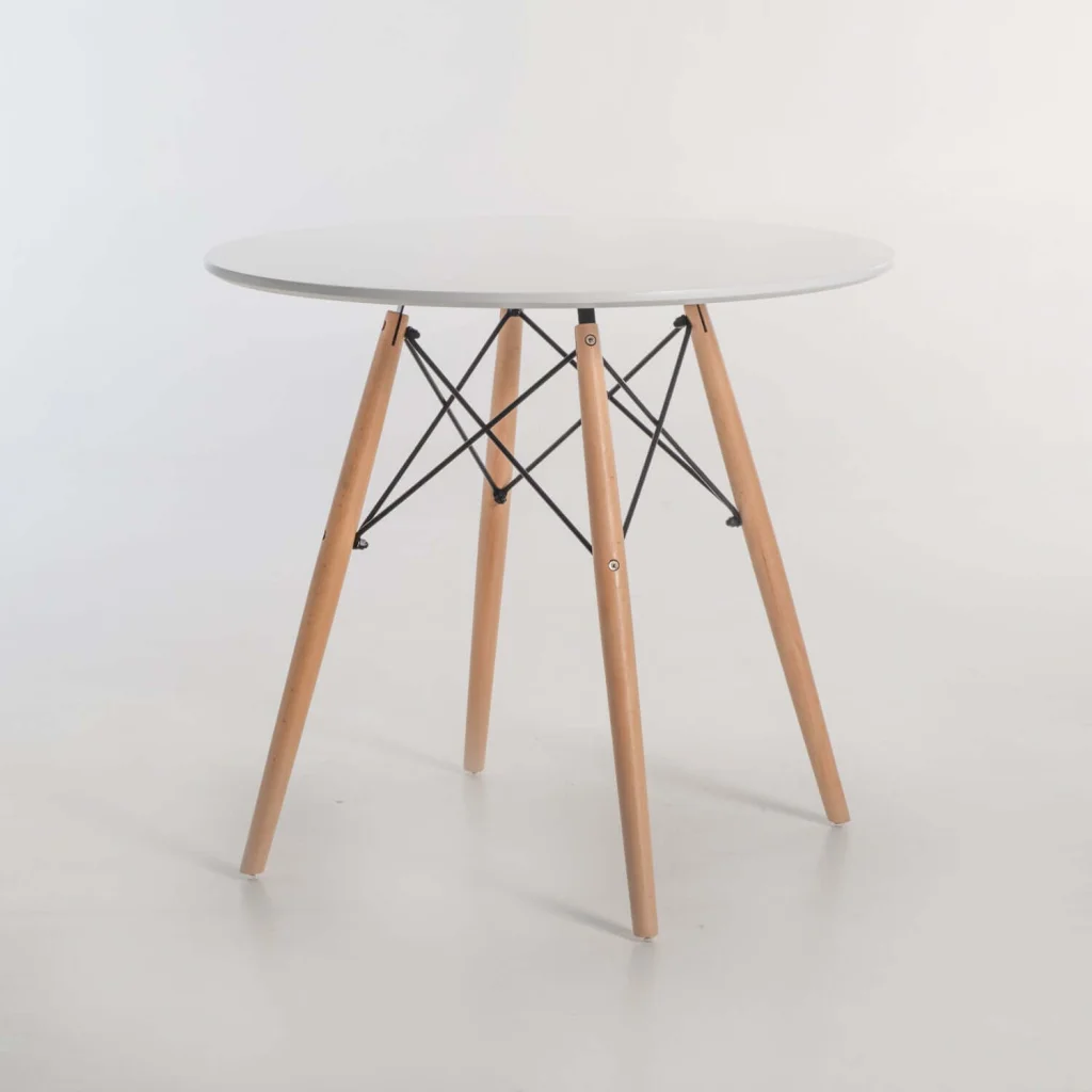ELIA ROUND WOODEN LEG TABLE - Image 10