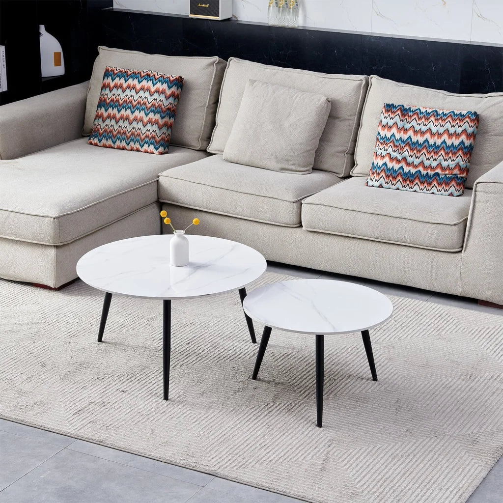 FIA SET OF 2 STONE TOP COFFEE TABLE - Image 8