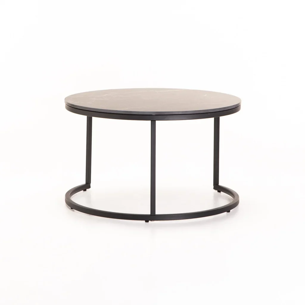 GIO SET OF 2 STONE TOP COFFEE TABLE - BLACK LEG - Image 10