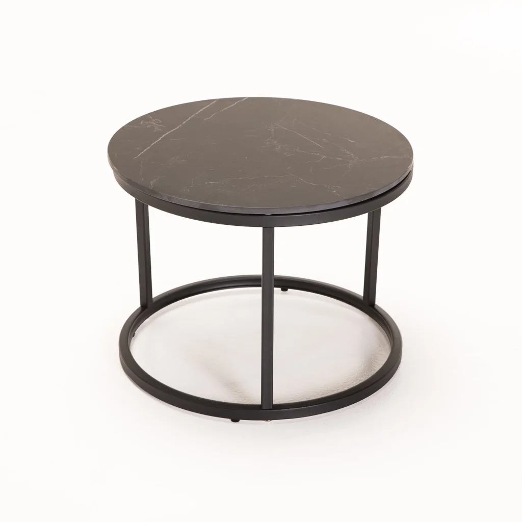 GIO SET OF 2 STONE TOP COFFEE TABLE - BLACK LEG - Image 11