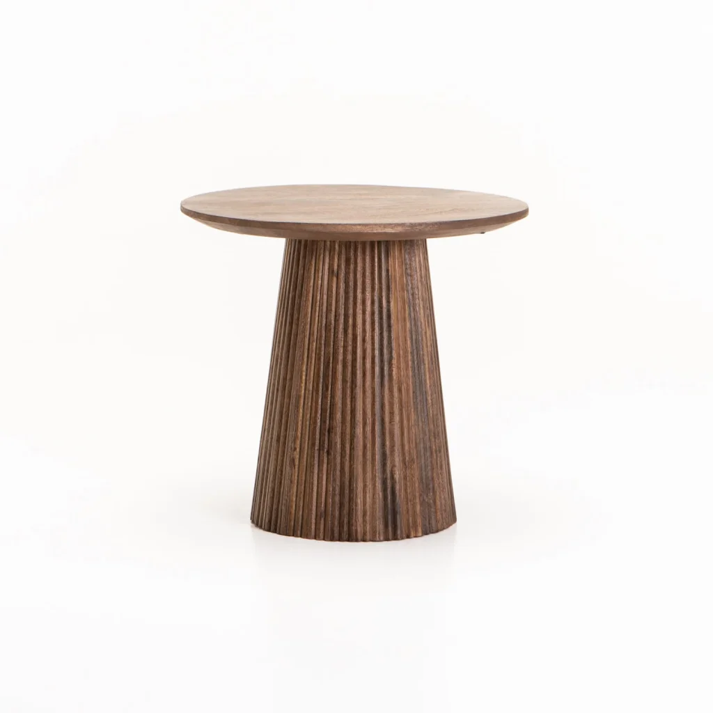 GOA 50cm ROUND SOLID WOOD SIDE TABLE - Image 3