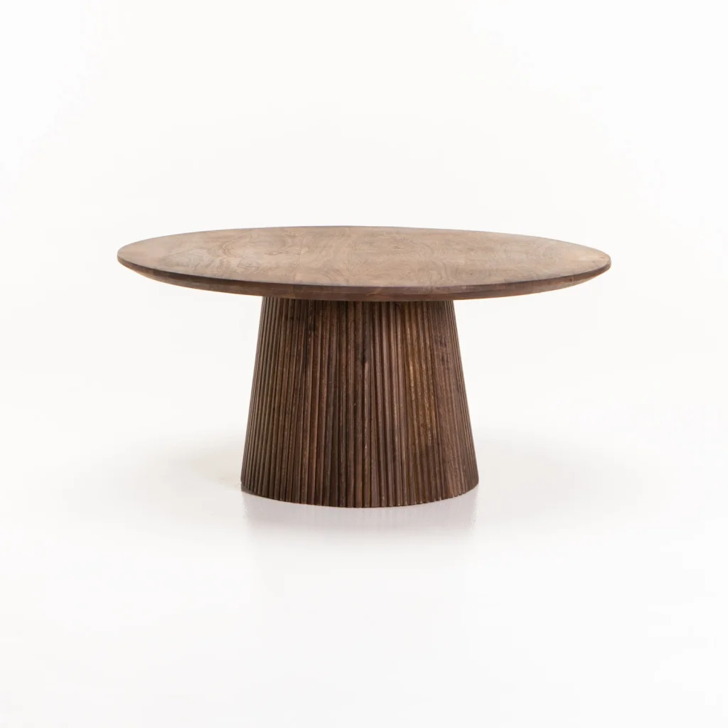 GOA 80cm ROUND SOLID WOOD COFFEE TABLE - Image 5