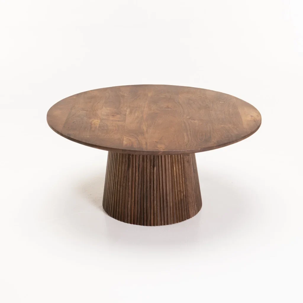 GOA 80cm ROUND SOLID WOOD COFFEE TABLE - Image 6