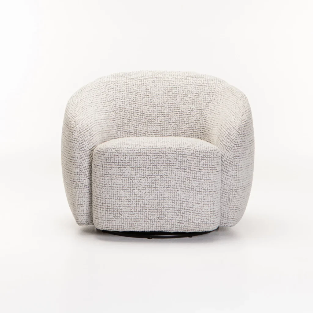 INDIGO FABRIC SWIVEL CHAIR - LIGHT GREY - Image 2