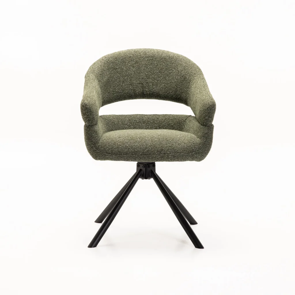 JEN FABRIC SWIVEL DINING CHAIR - Image 2