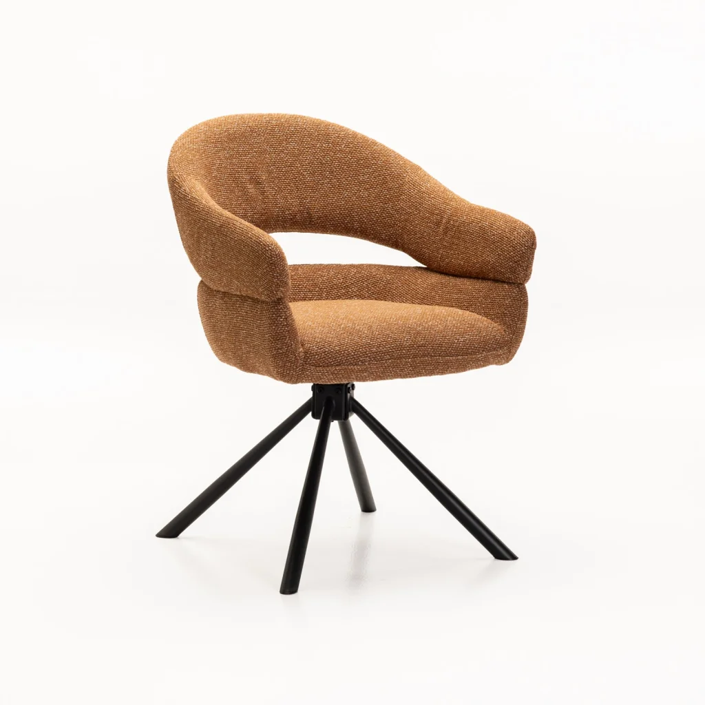 JEN FABRIC SWIVEL DINING CHAIR - Image 6