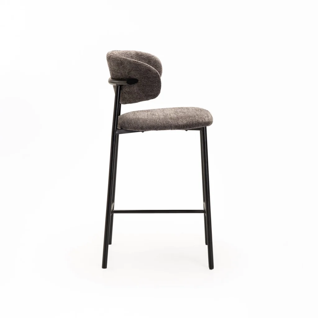 JOSIE FABRIC KITCHEN STOOL-BLACK LEG - Image 3