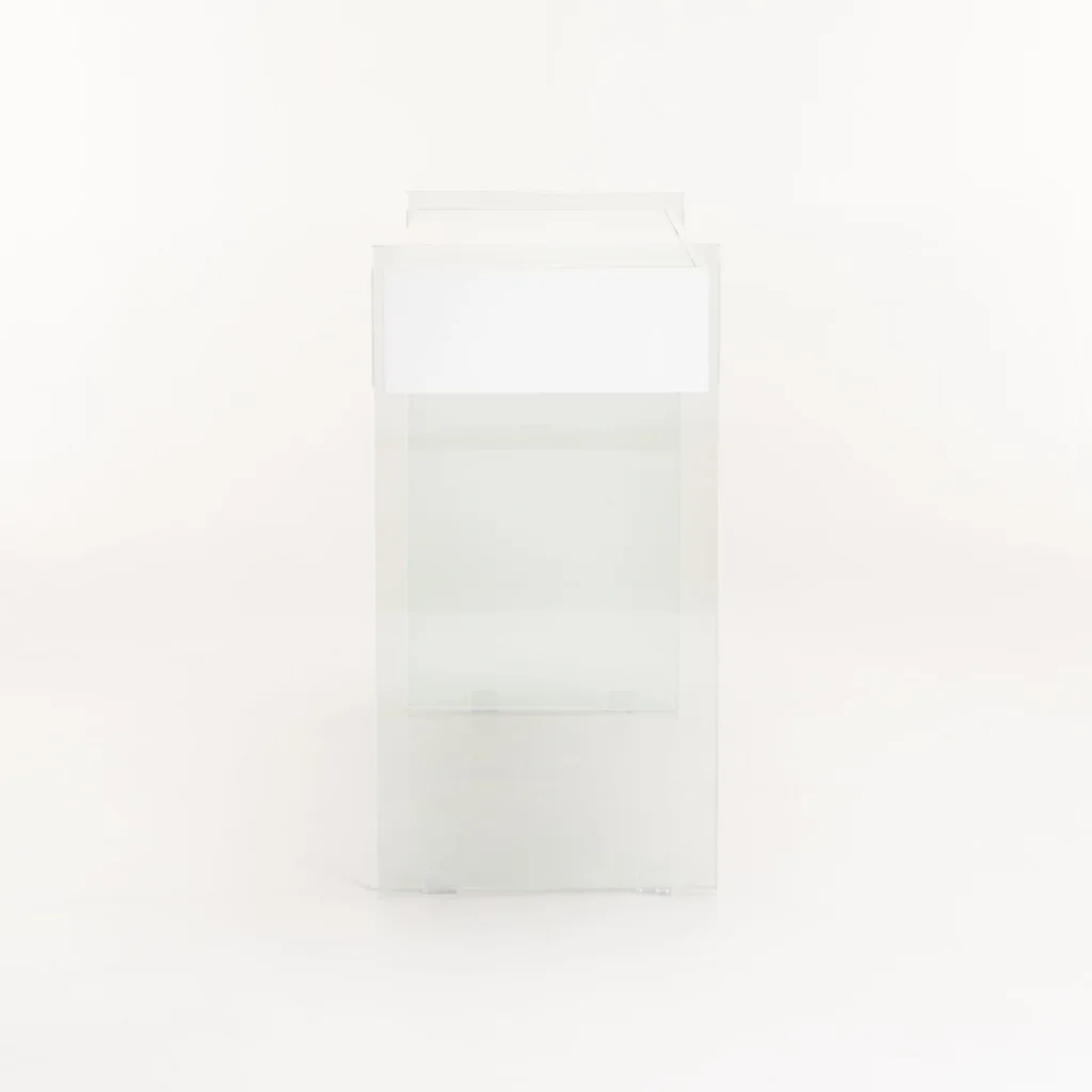 OPAL 110x40cm 12MM TEMPERED GLASS CONSOLE WITH DRAWERS - Image 7
