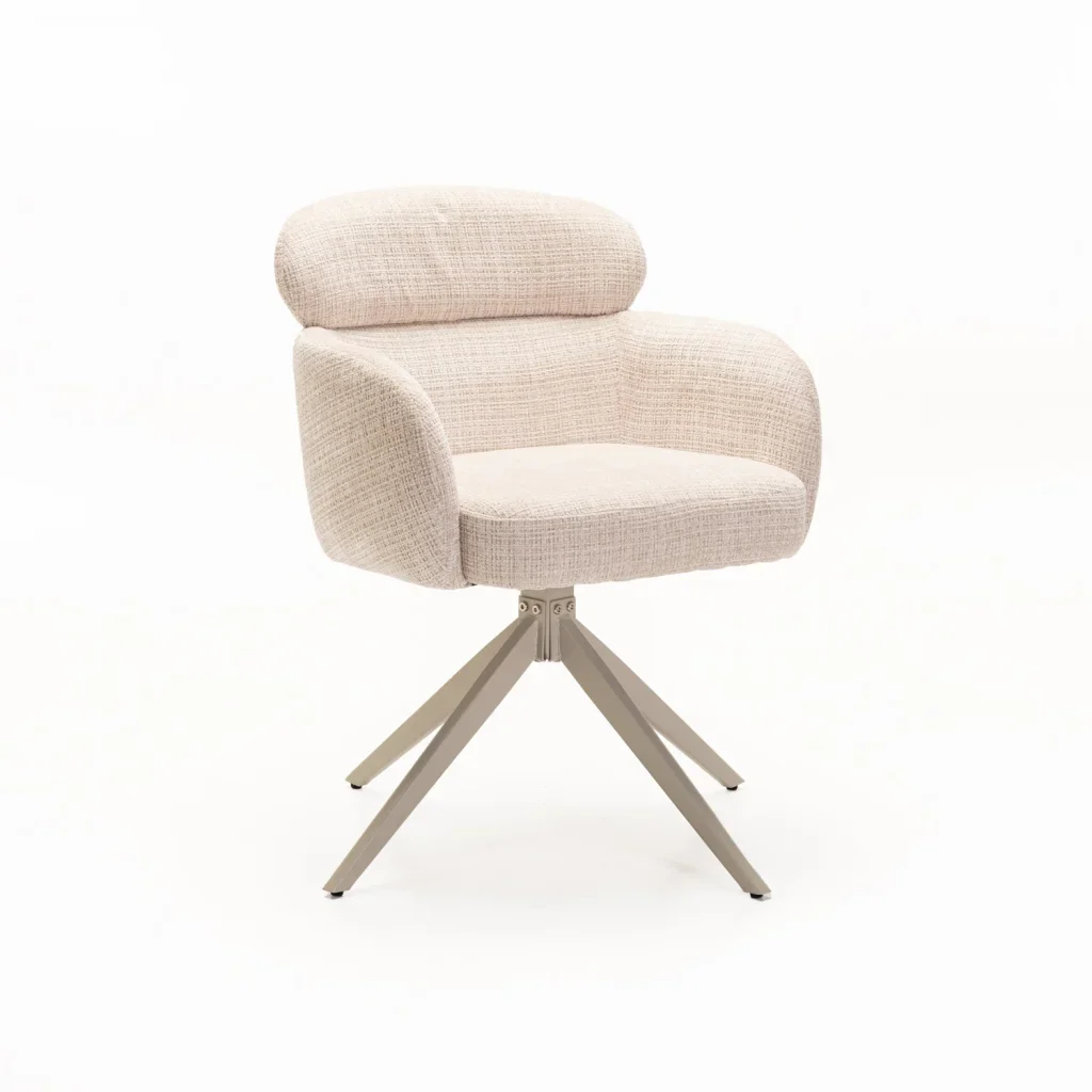 KAT FABRIC SWIVEL DINING CHAIR - Image 11