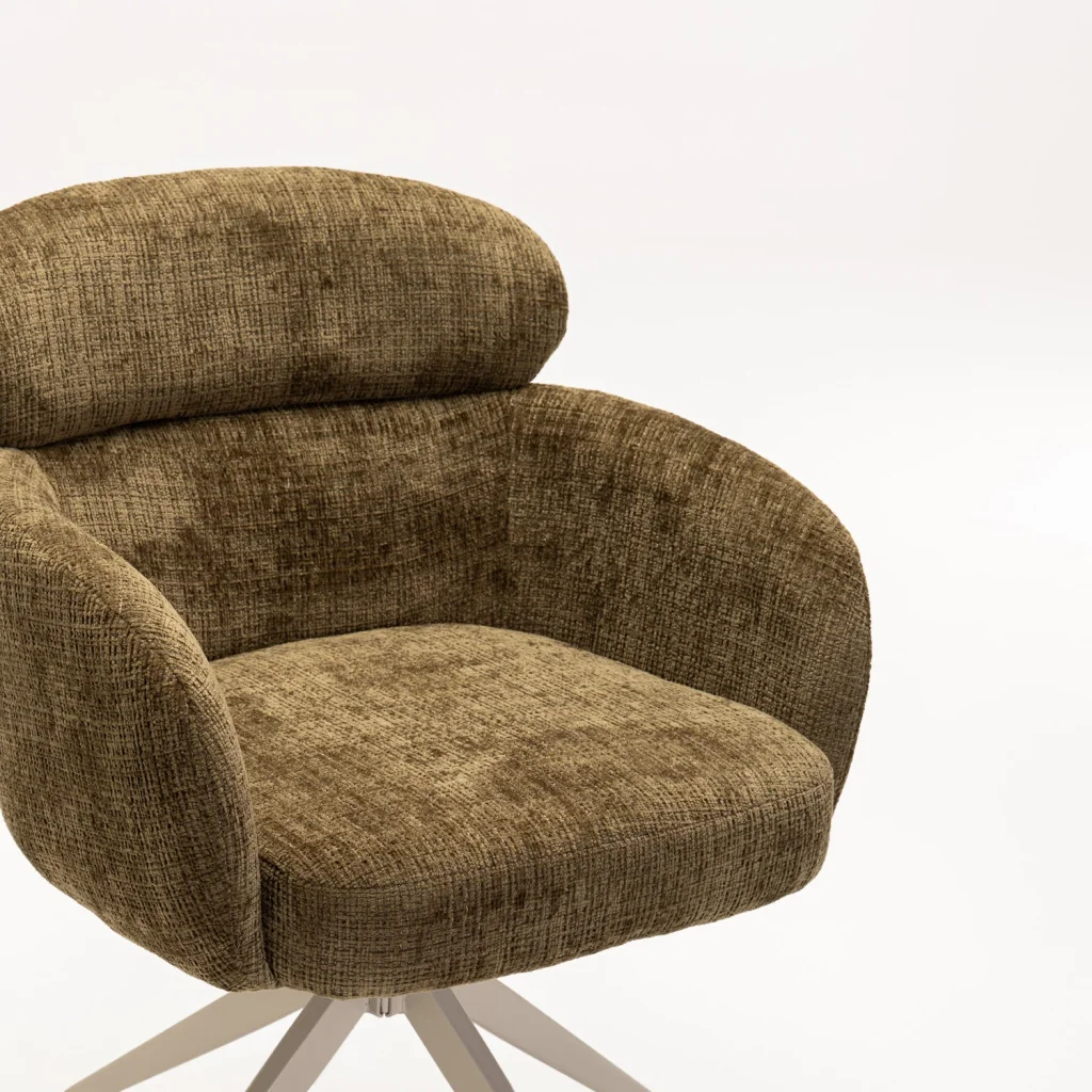 KAT FABRIC SWIVEL DINING CHAIR - Image 5