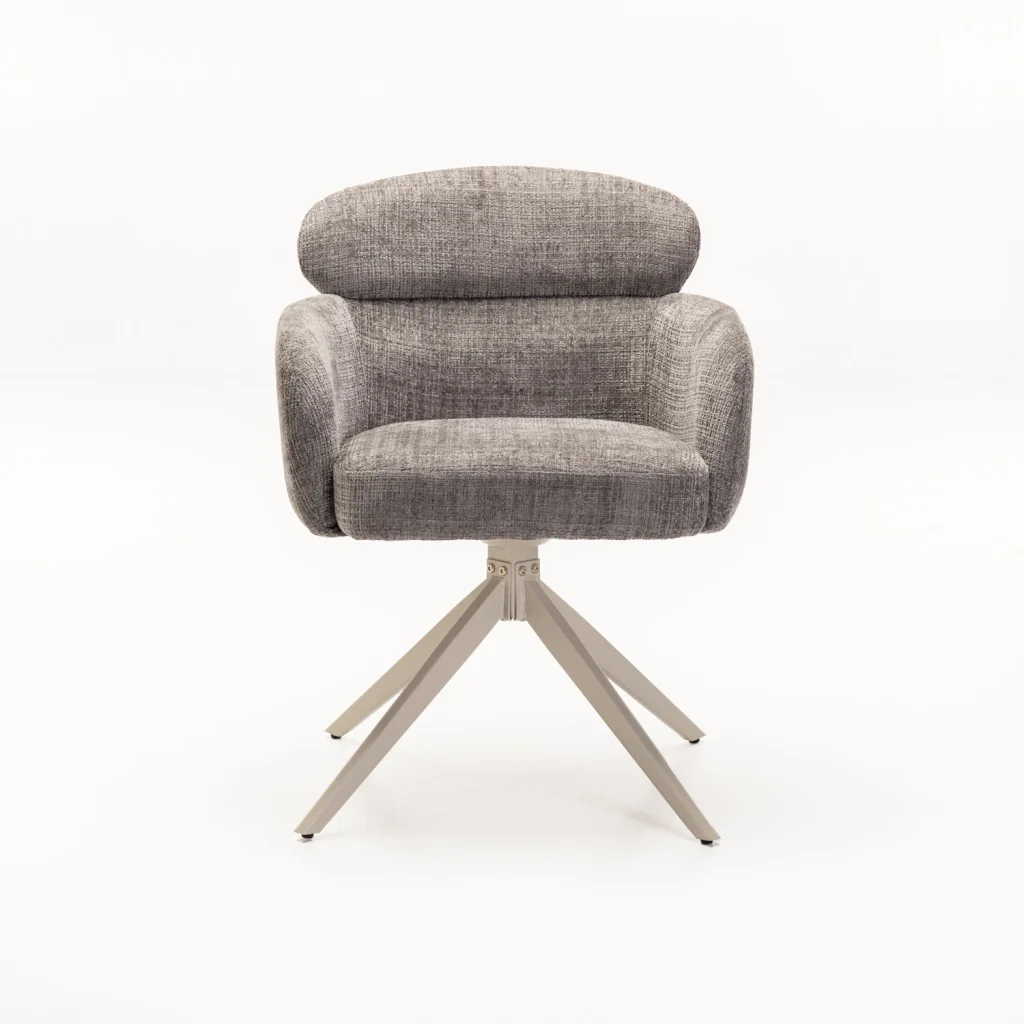 KAT FABRIC SWIVEL DINING CHAIR - Image 7