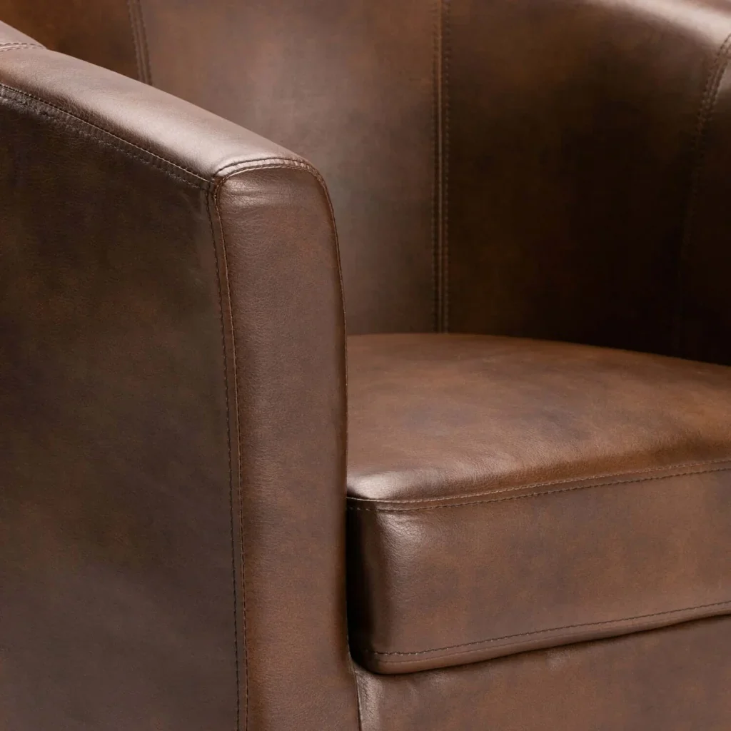 KELLY LEATHER TOUCH TUB ARMCHAIR - Image 5