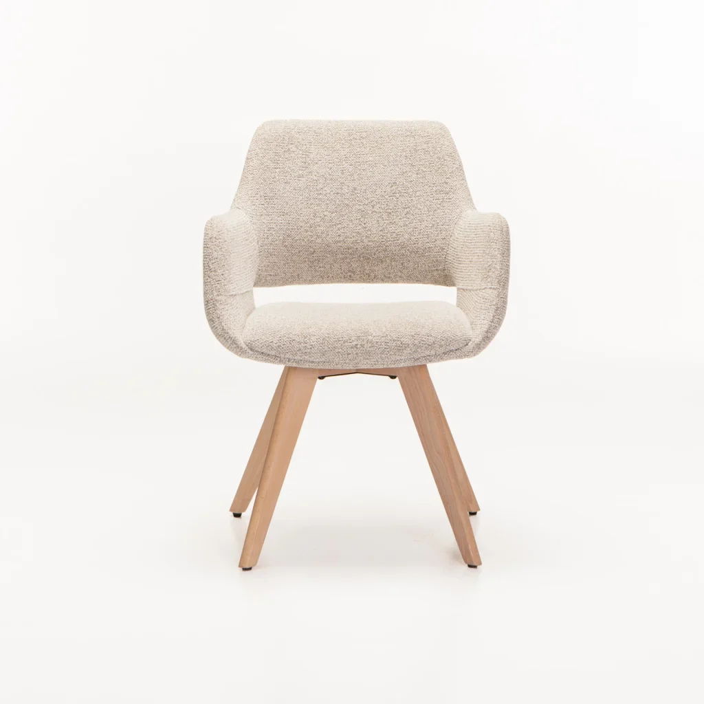 KIARA WOODEN DINING CHAIR - SPECKLED OATMEAL - Image 2