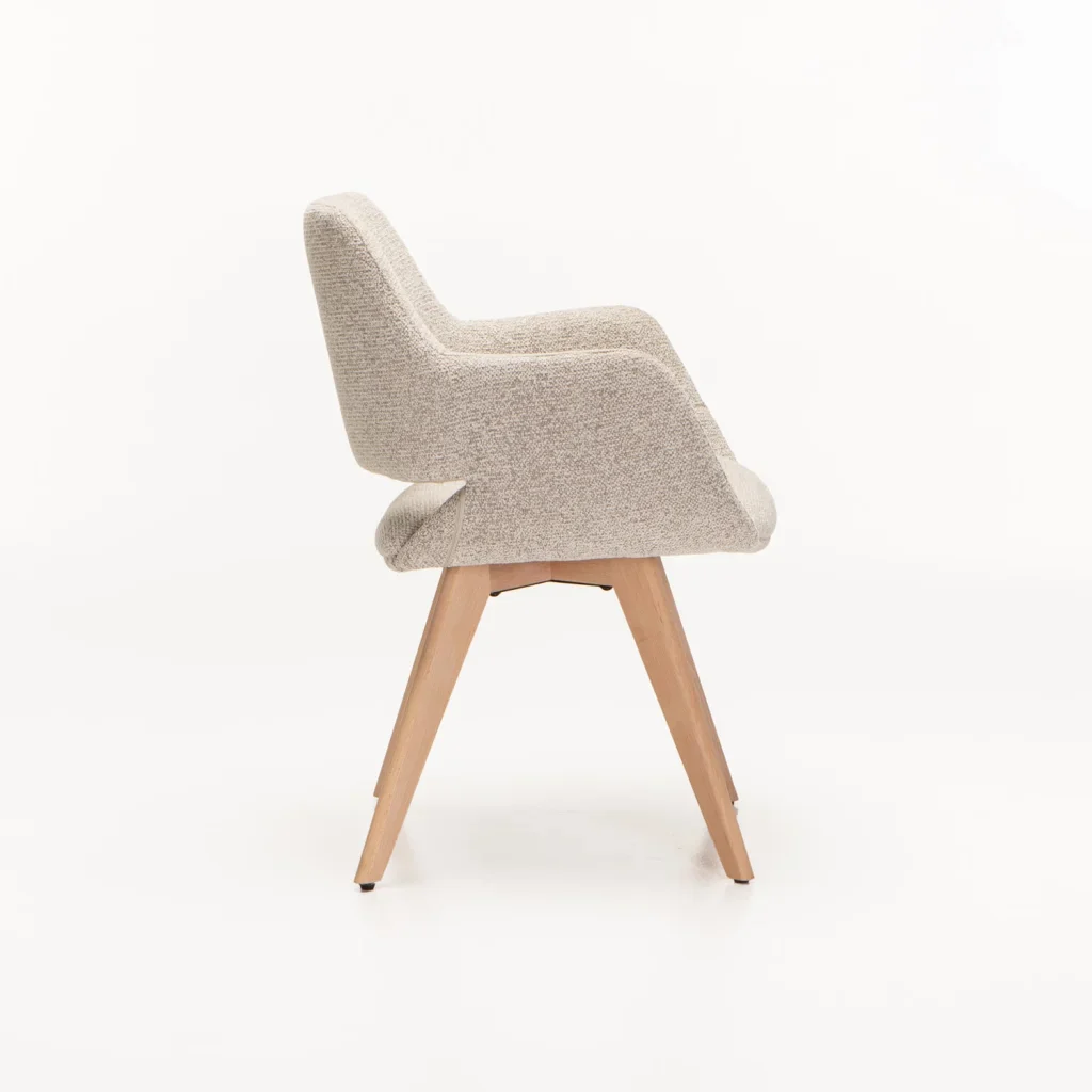 KIARA WOODEN DINING CHAIR - SPECKLED OATMEAL - Image 3