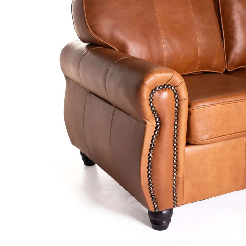 KINGSLEY GENUINE LEATHER 2 SEATER COUCH - Image 10