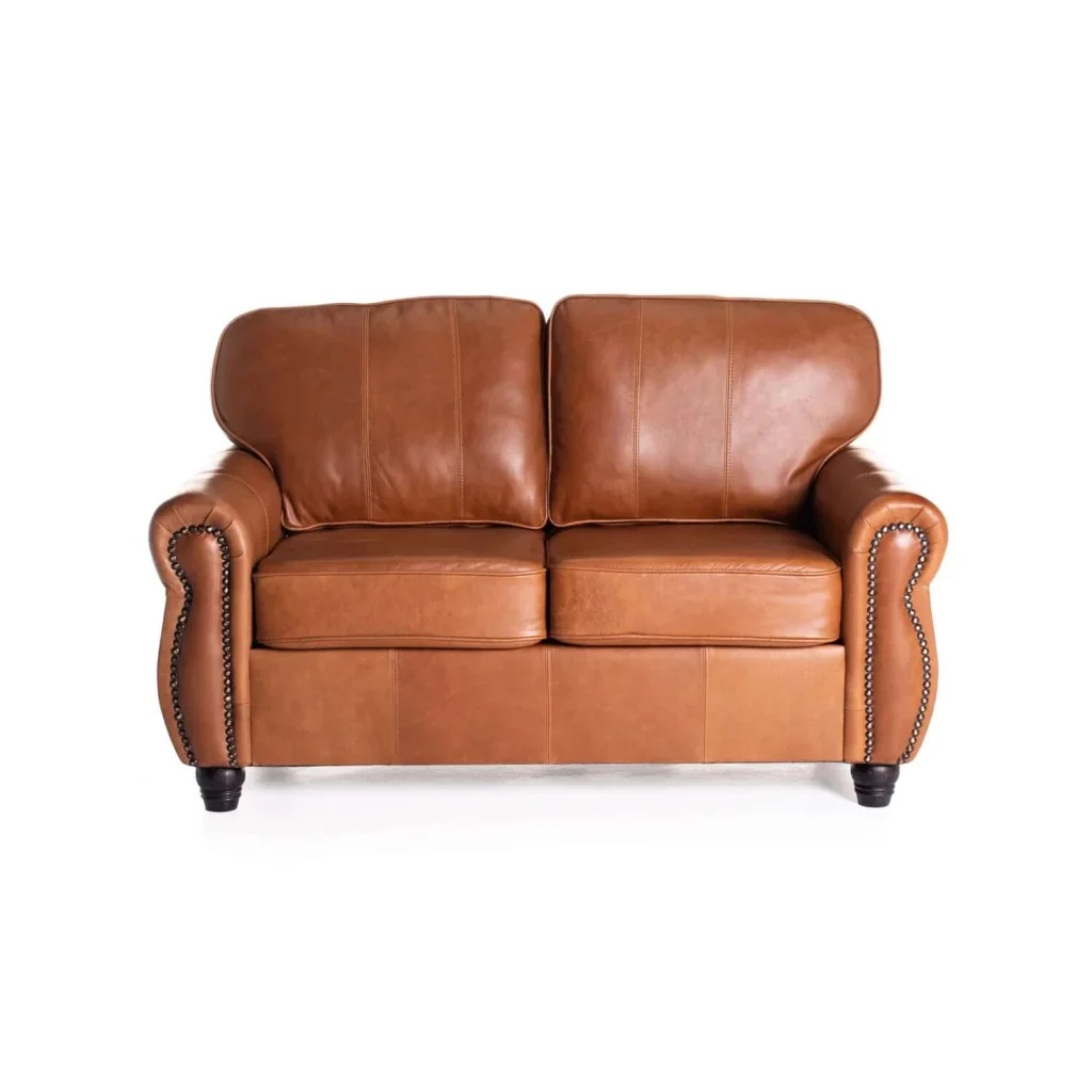 KINGSLEY GENUINE LEATHER 2 SEATER COUCH - Image 7