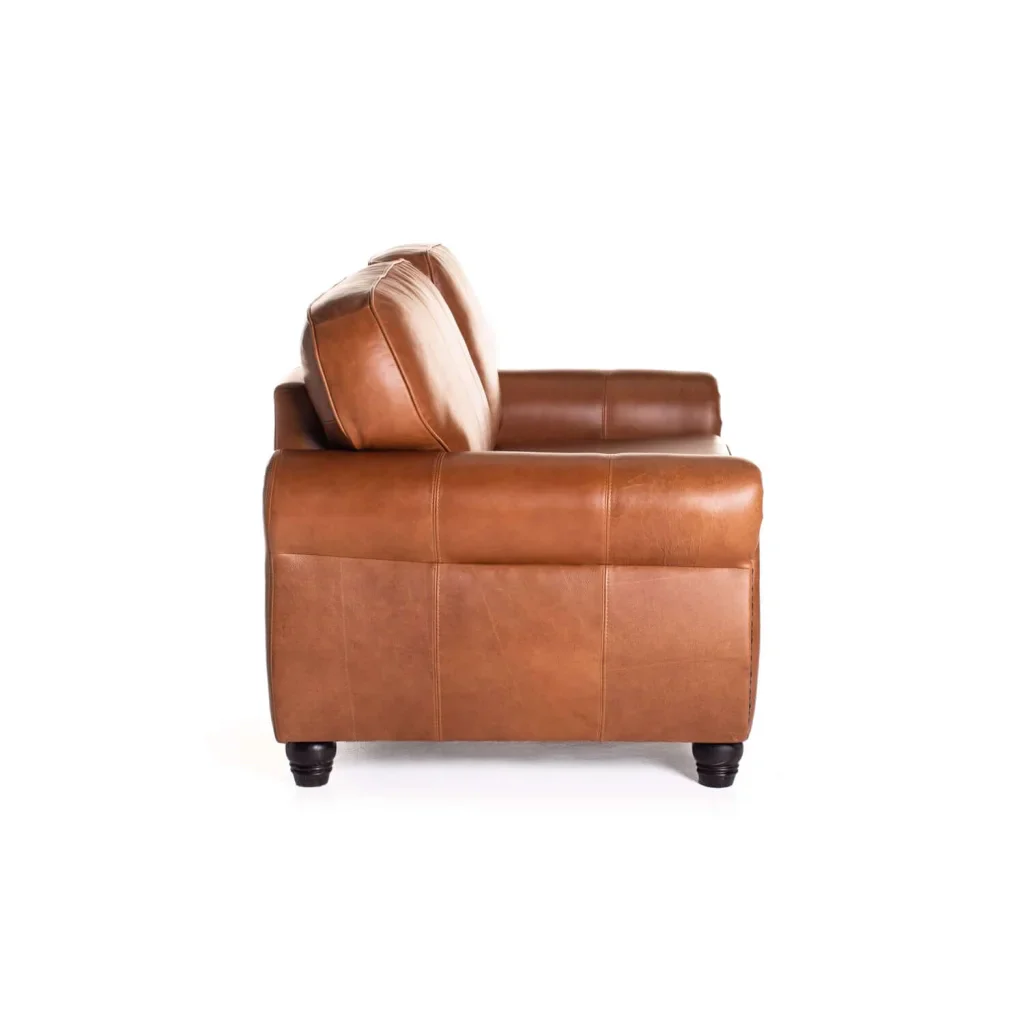 KINGSLEY GENUINE LEATHER 2 SEATER COUCH - Image 8