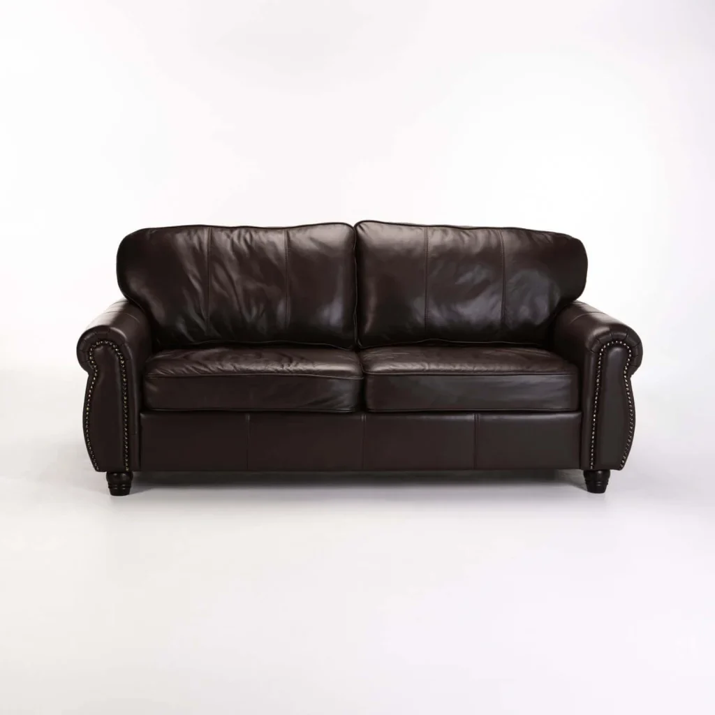 KINGSLEY GENUINE LEATHER 3 SEATER COUCH - Image 2