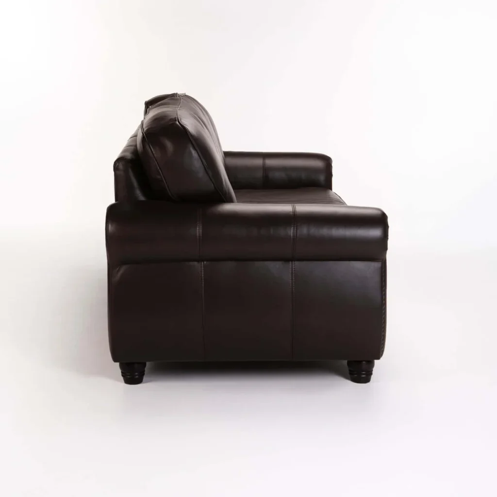 KINGSLEY GENUINE LEATHER 3 SEATER COUCH - Image 3