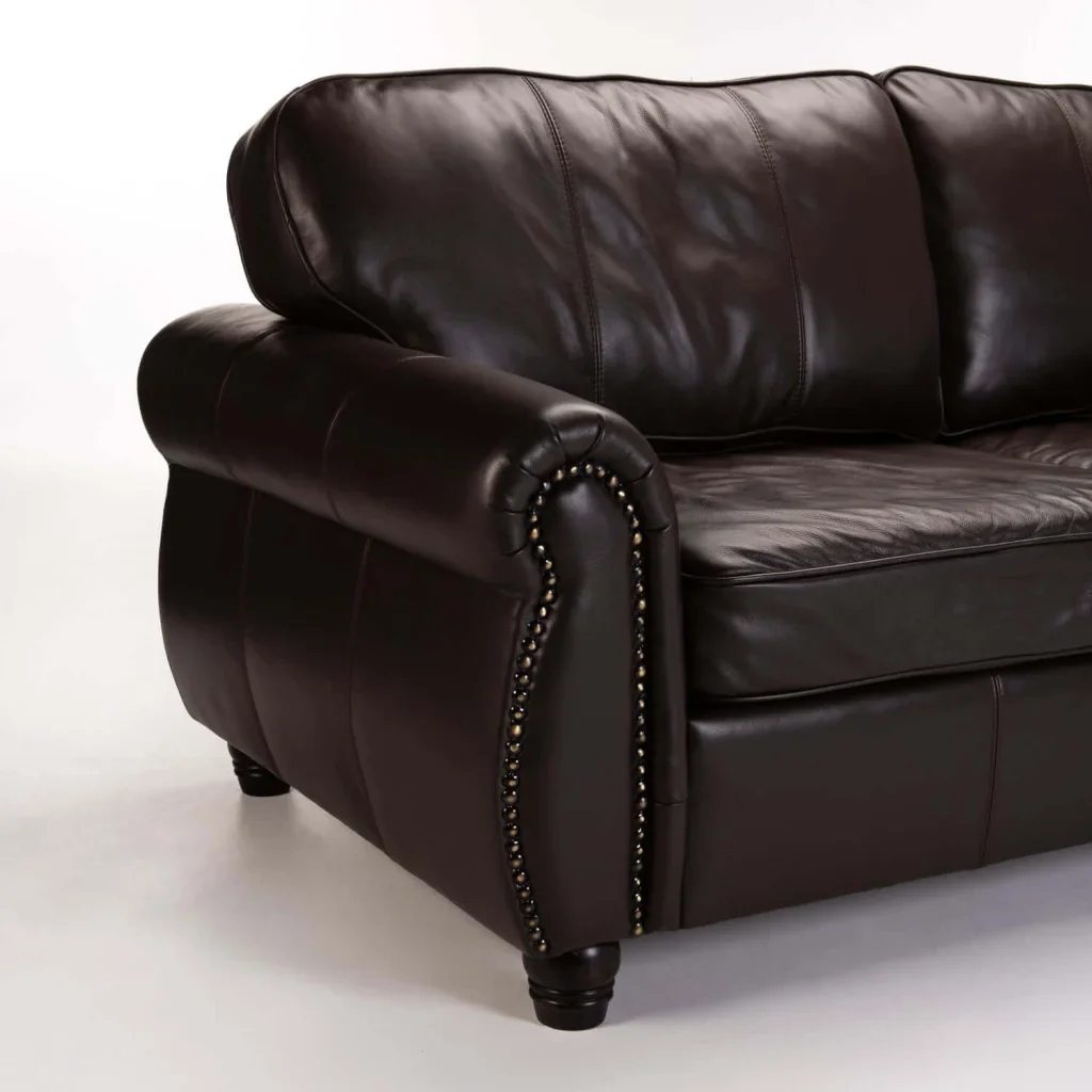 KINGSLEY GENUINE LEATHER 3 SEATER COUCH - Image 5