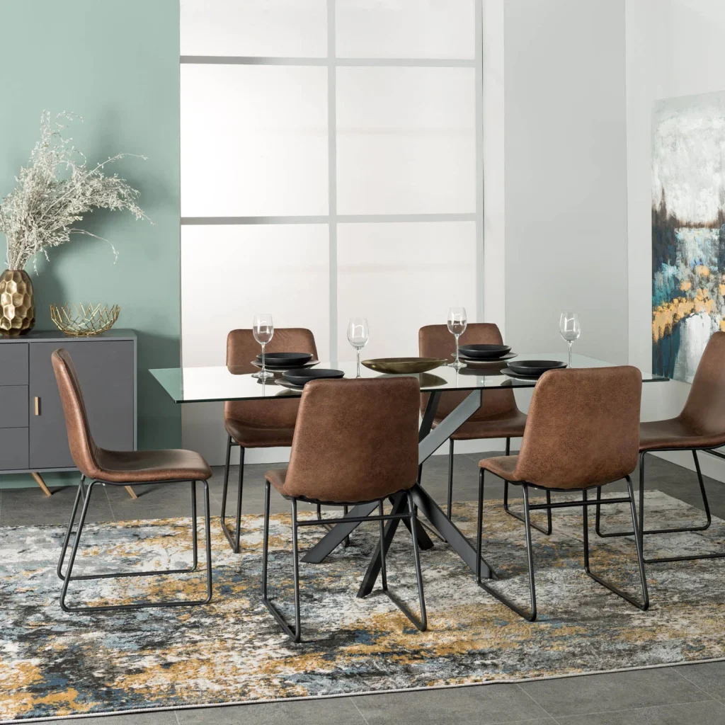 CAM 180x90cm GLASS TOP DINING TABLE - Image 2