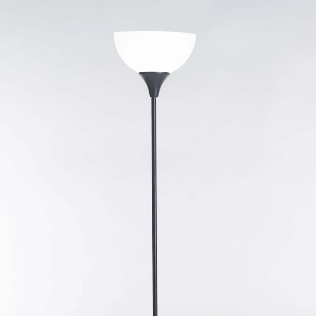 FLOOR LAMP BLACK METAL WHITE ACRYLIC SHADE 180cm H - Image 2