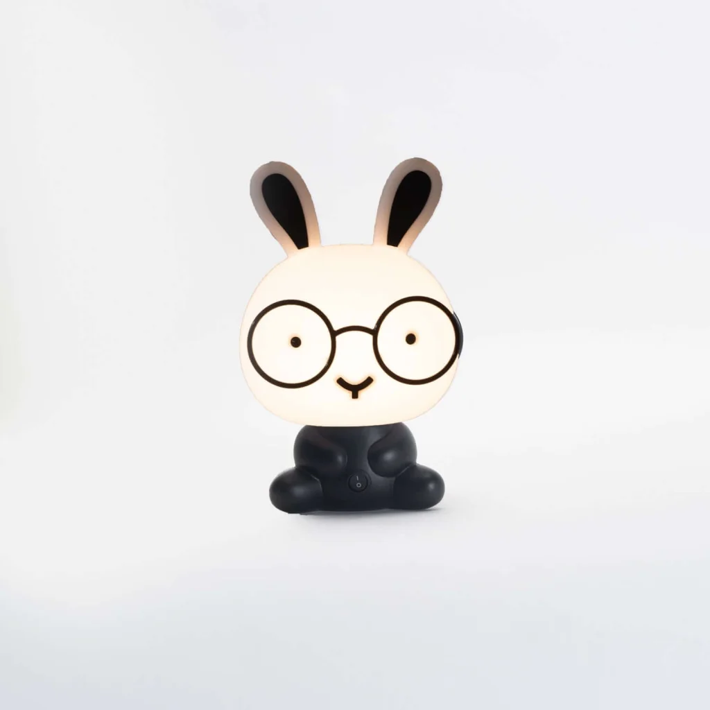 TABLE LAMP JUNIOR BLACK & WHITE RABBIT W/GLASSES - Image 2