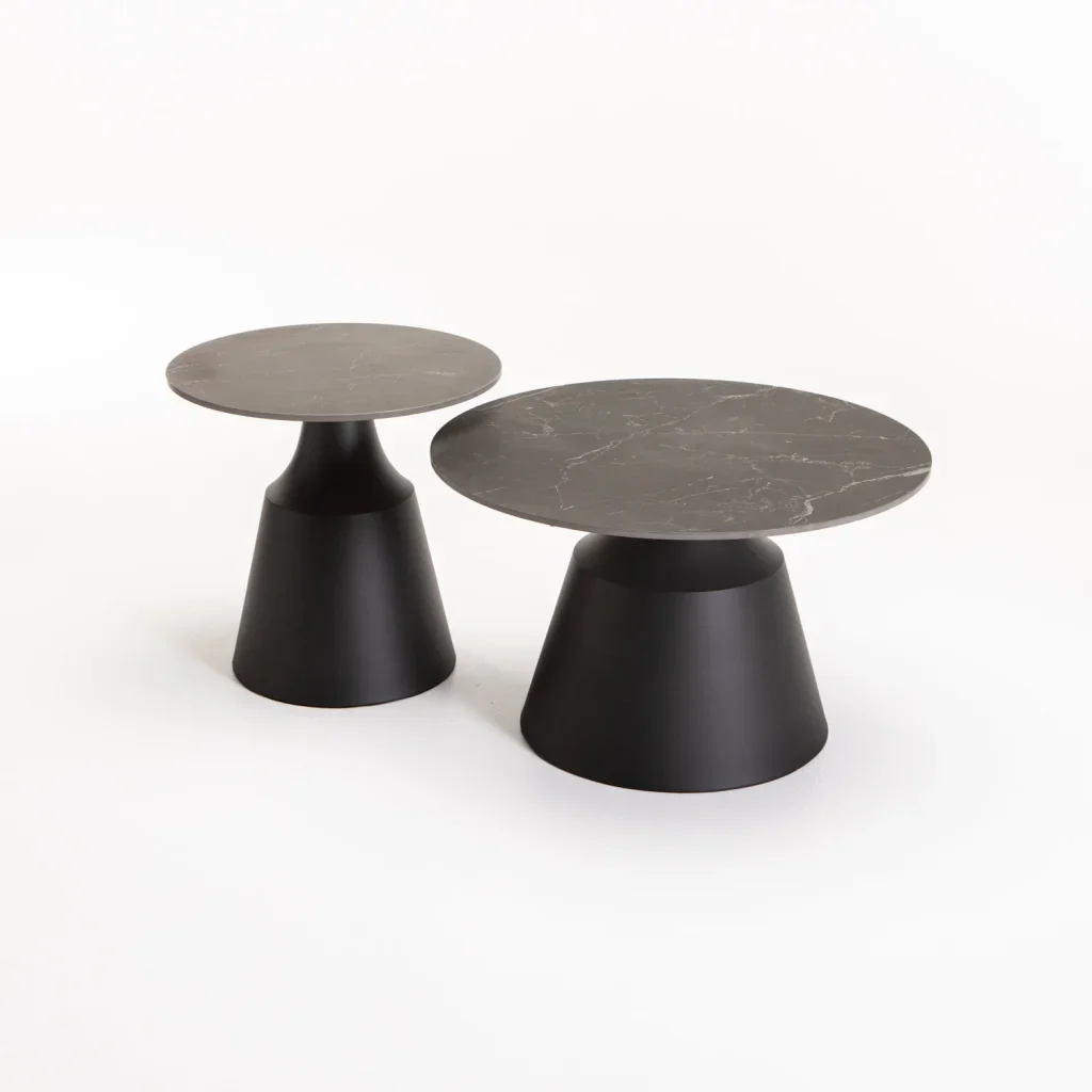 LEA SET OF 2 70/50cm STONE TOP COFFEE TABLE - Image 2