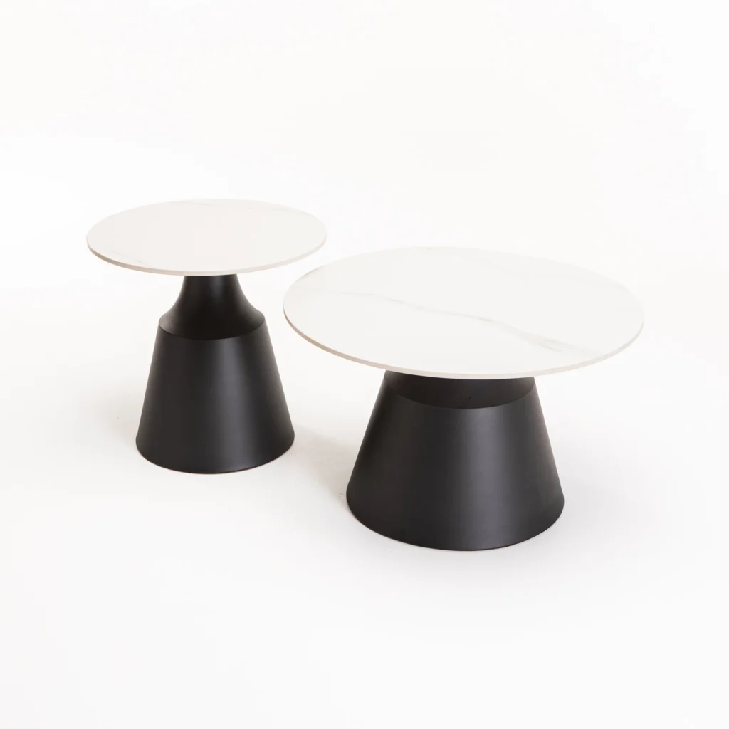 LEA SET OF 2 70/50cm STONE TOP COFFEE TABLE - Image 7
