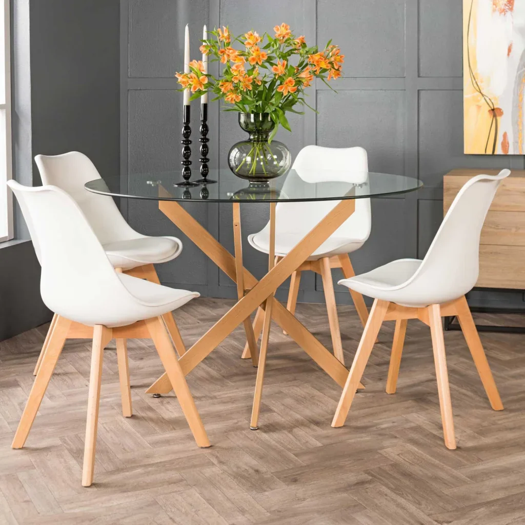 LEN ROUND 10mm GLASS TOP DINING TABLE - Image 2