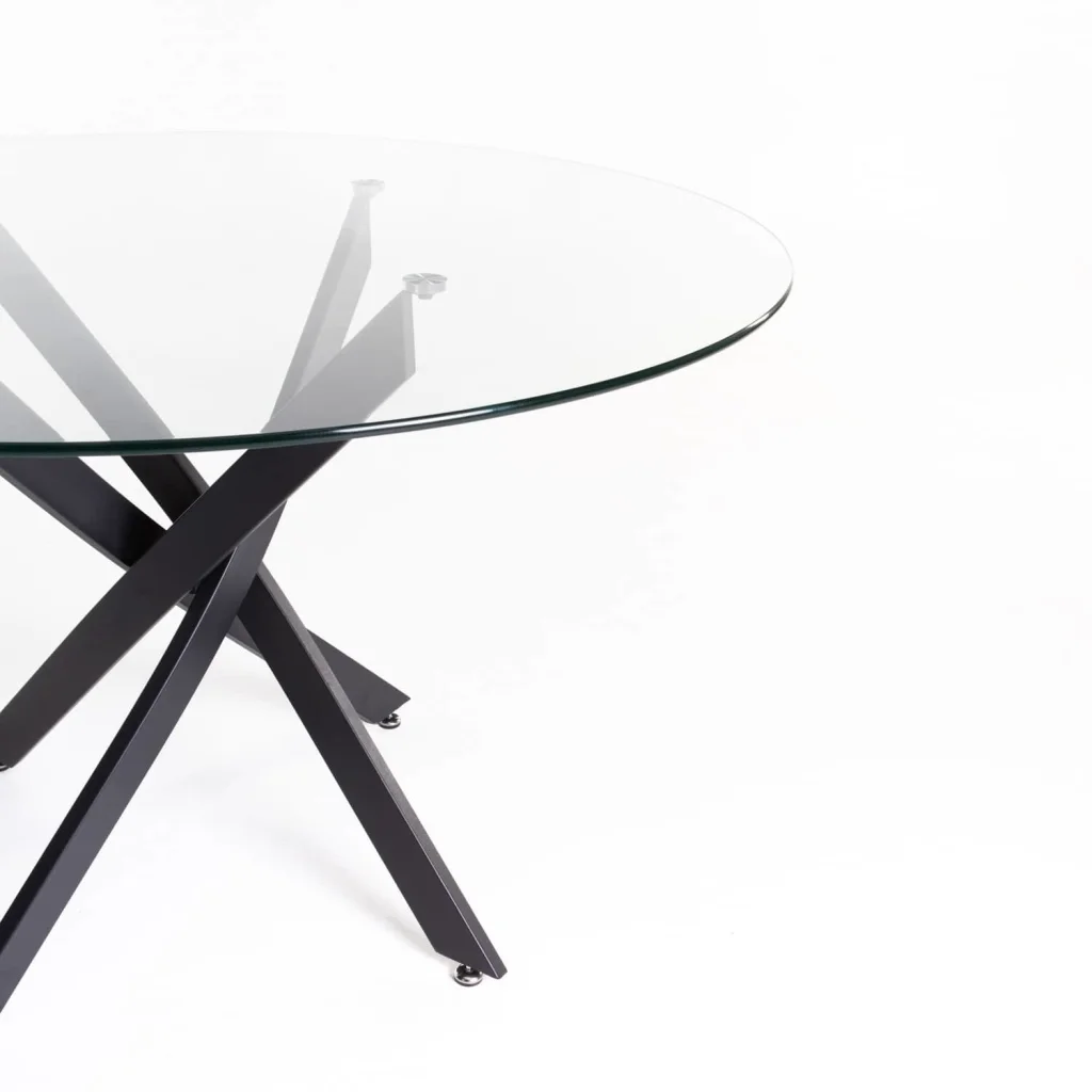 LEN ROUND 10mm GLASS TOP DINING TABLE - Image 6