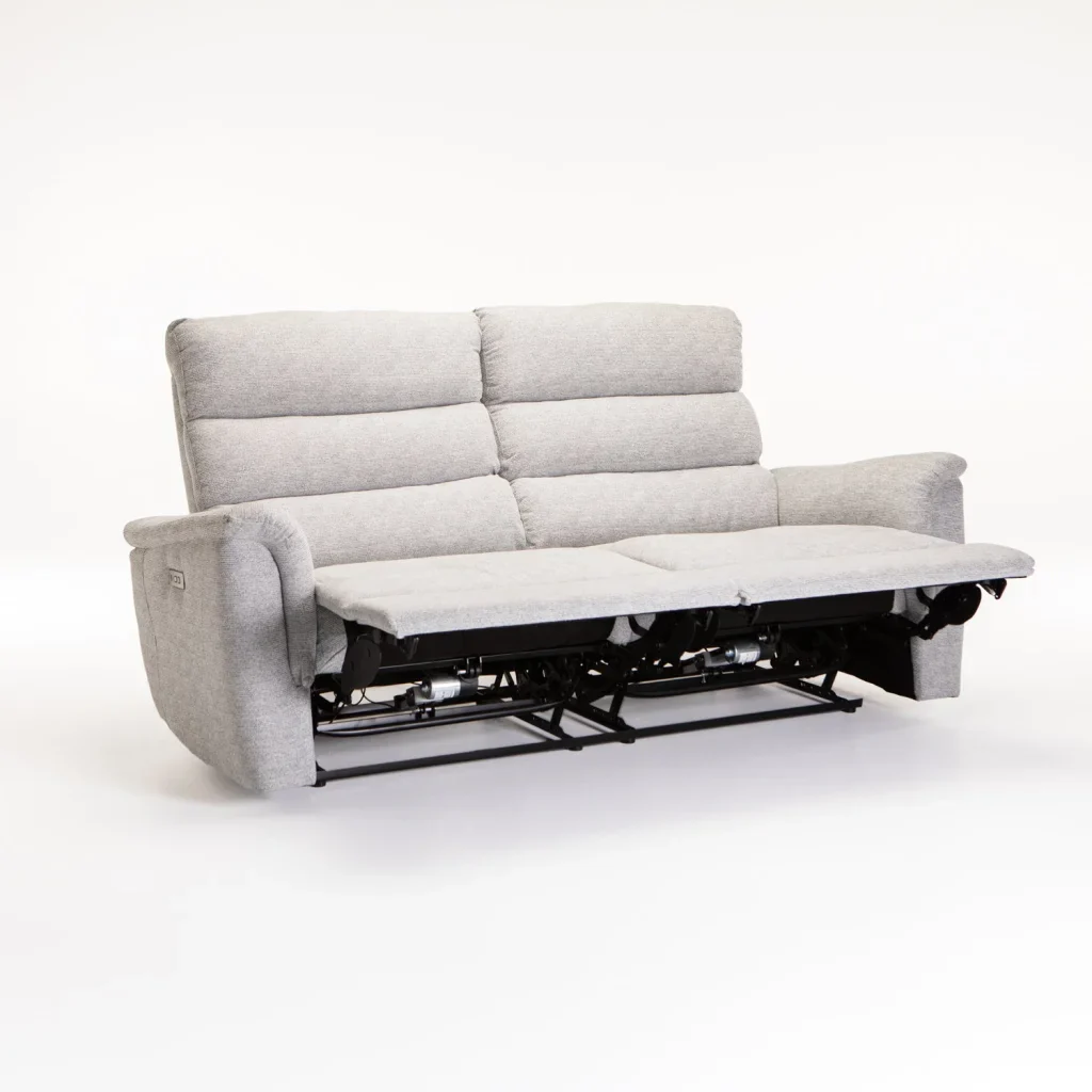 MARCO FABRIC ELECTRIC POWER 3 SEATER RECLINER-GREY - Image 2