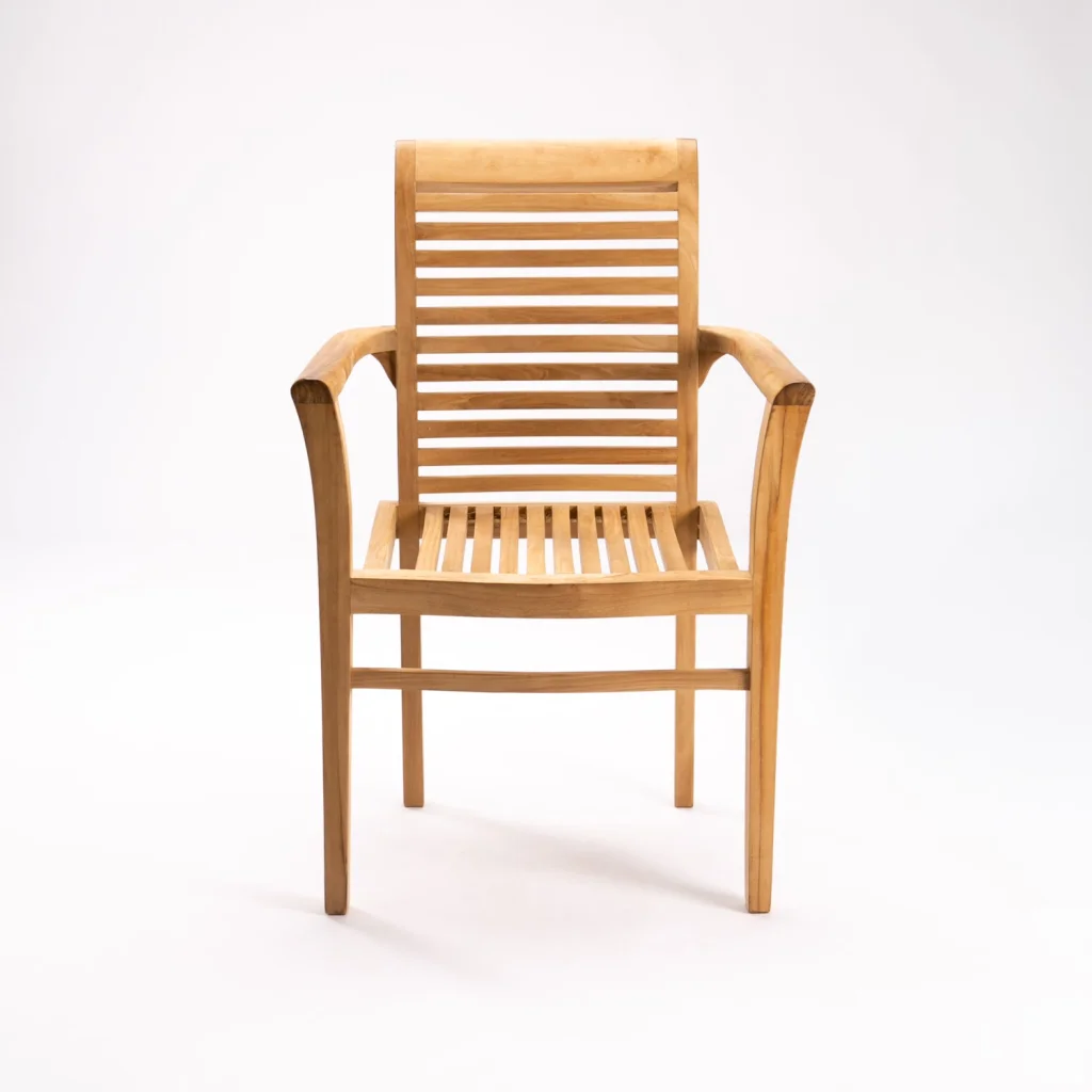 MILAN TEAK STACKING ARMCHAIR - Image 2
