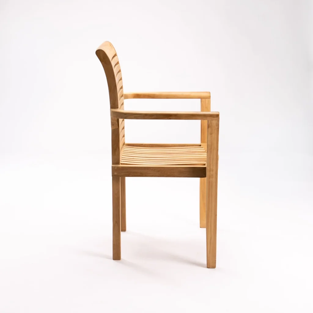 MILAN TEAK STACKING ARMCHAIR - Image 3
