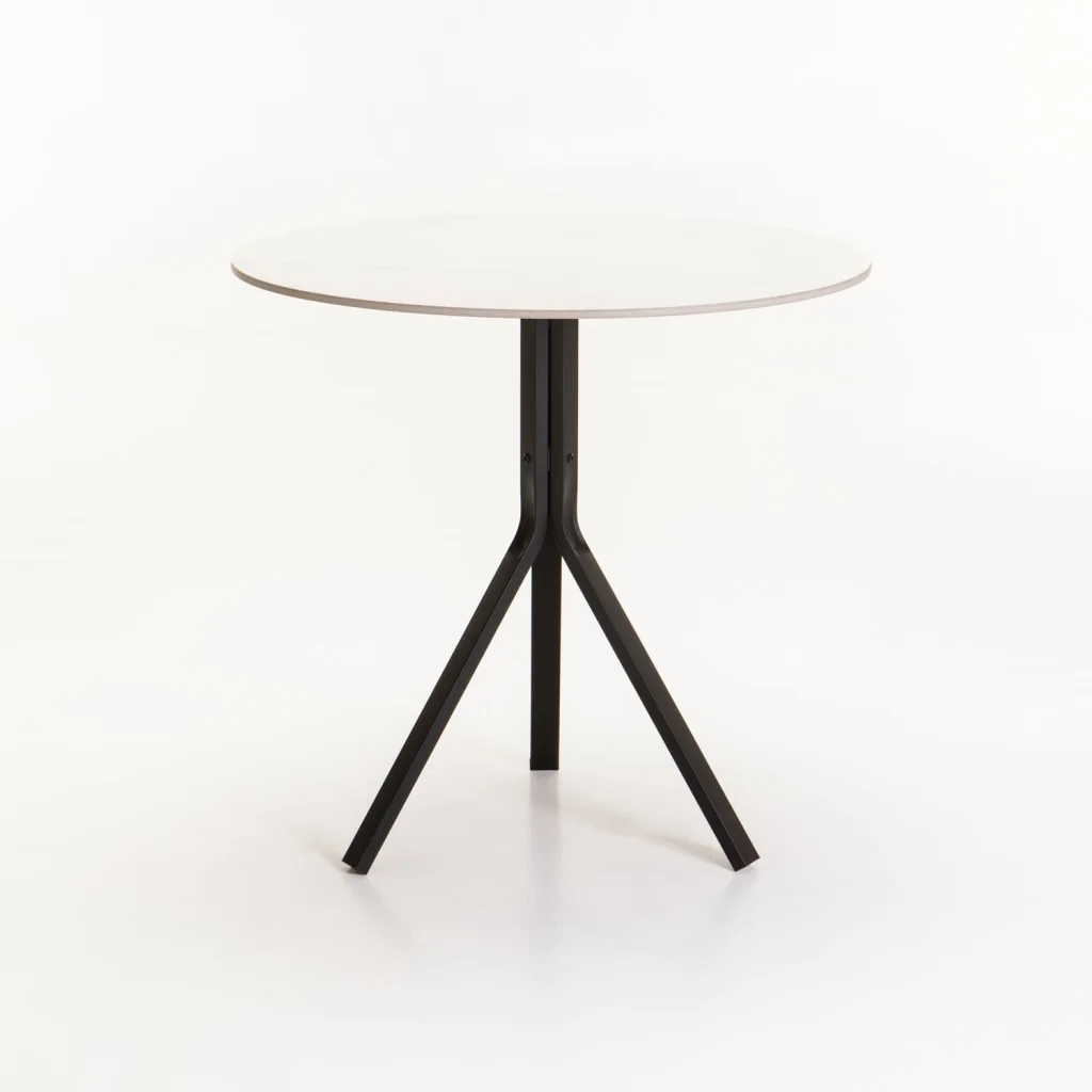 MONT 80cm ROUND STONE TOP DINING TABLE - WHITE - Image 2