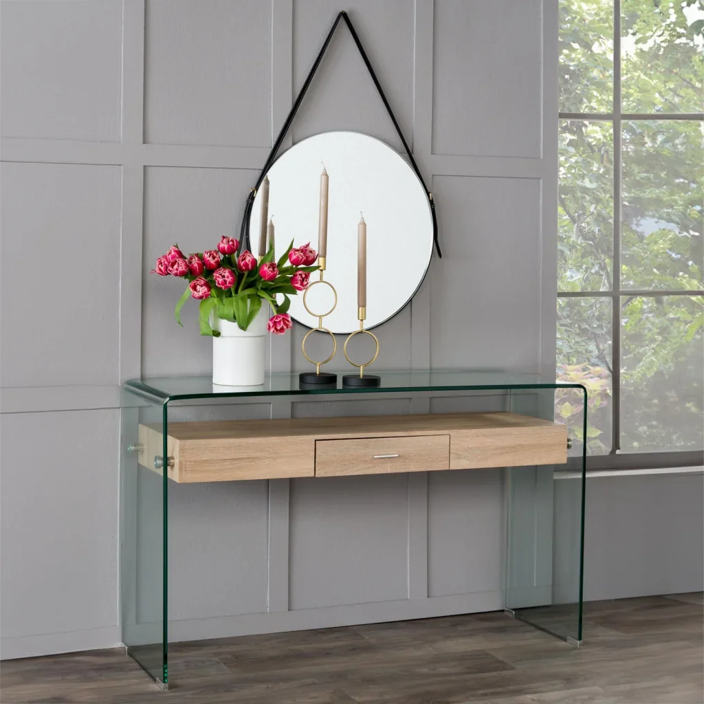 IVY 120x40cm 12MM TEMPERED GLASS CONSOLE - Image 2