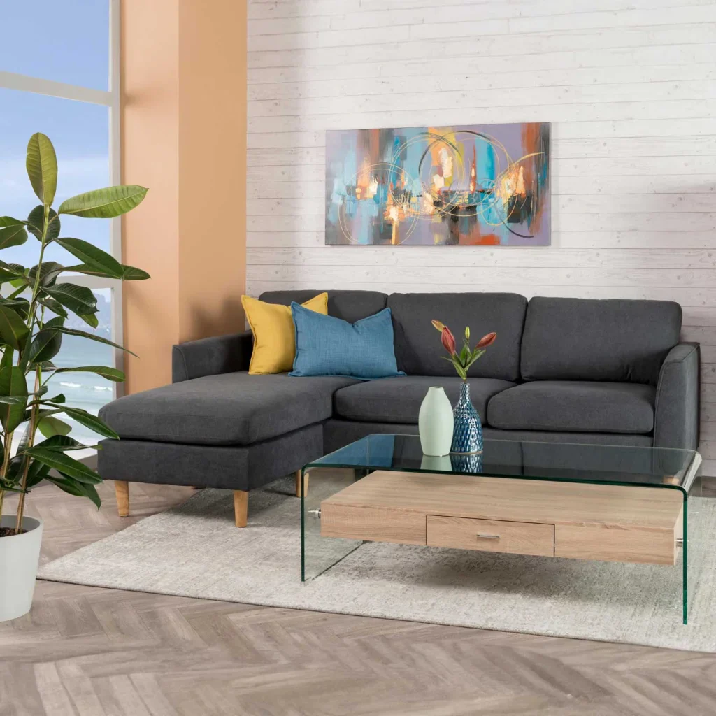 IVY 120x60cm 12MM TEMPERED GLASS COFFEE TABLE WITH DRAWER - Image 2