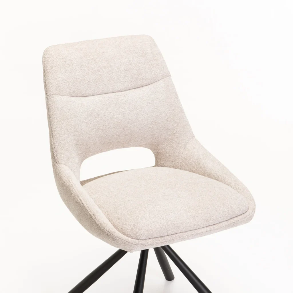 PRATO FABRIC SWIVEL DINING CHAIR - Image 5