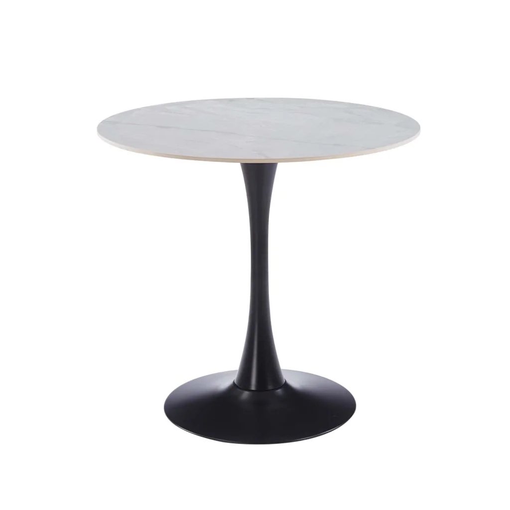 REMY 80cm ROUND STONE TOP DINING TABLE - Image 2
