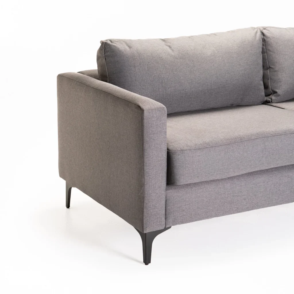 SANTINO FABRIC 3 SEATER COUCH - BLACK LEG - Image 5