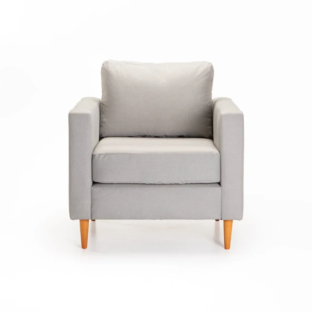 SANTINO FABRIC ARMCHAIR - PLATINUM/NATURAL LEG - Image 2