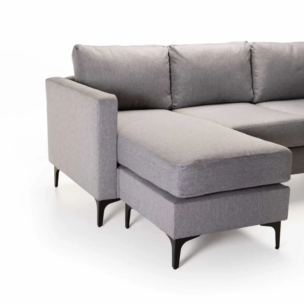 SANTINO FABRIC CORNER CHAISE - BLACK LEG - Image 4