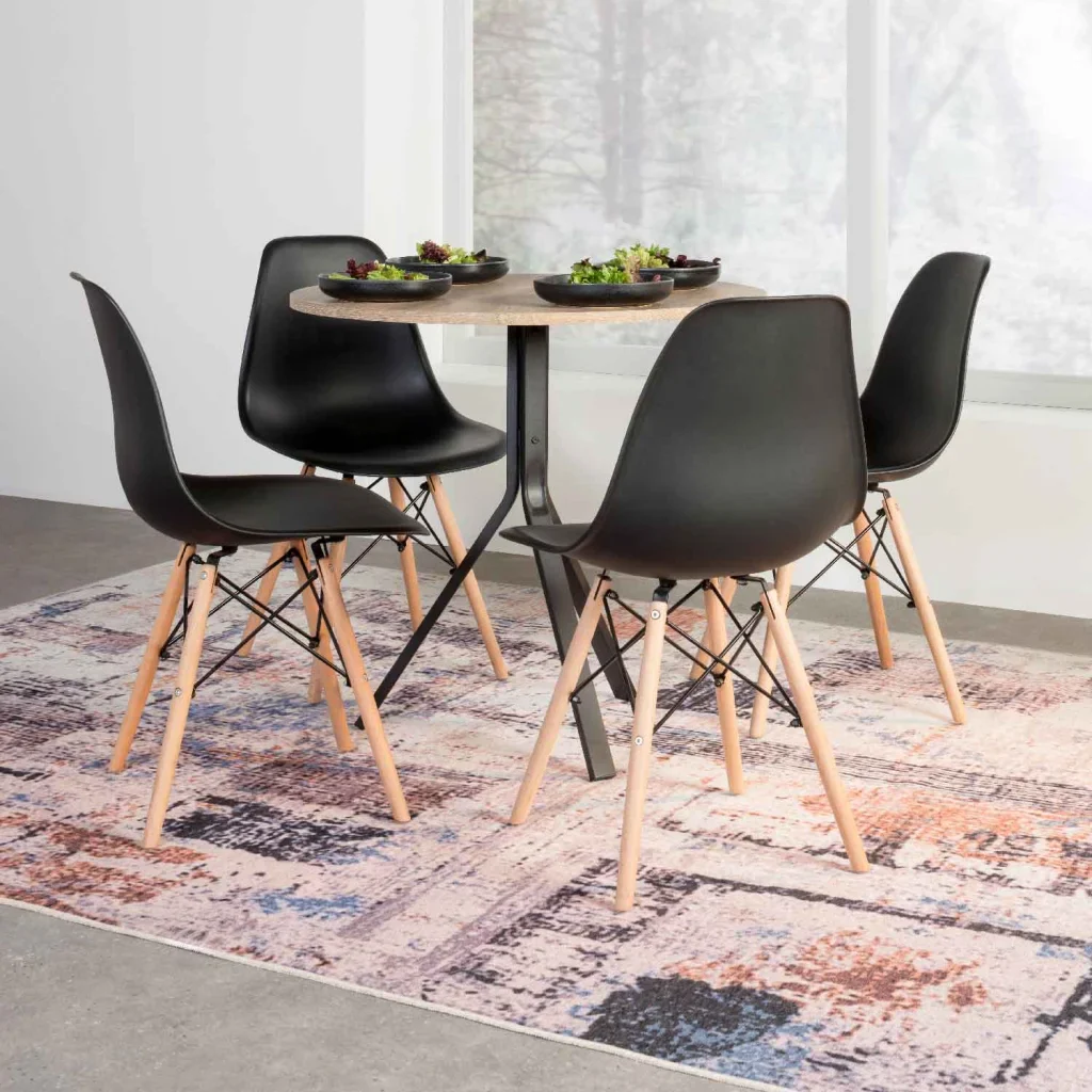 SHAY 80cm ROUND TOP DINING TABLE - OAK - Image 2